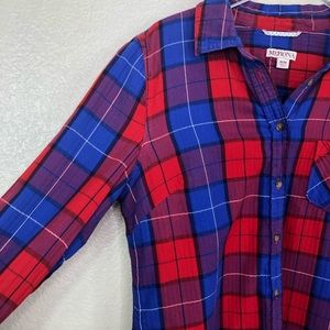 Plaid Flannel  Button Up Blouse | Merona